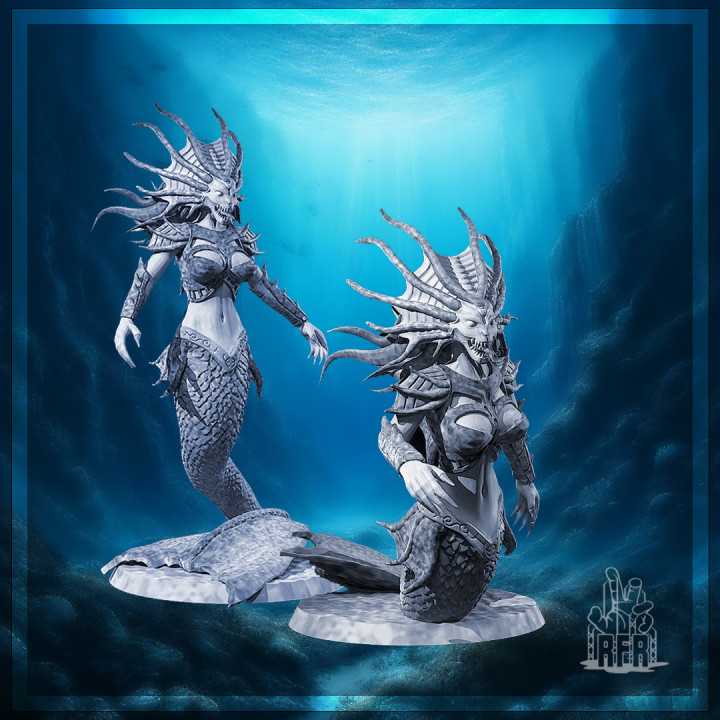 Abyselle, the tide temptress set - Tabletop miniature (Pre-Supported)