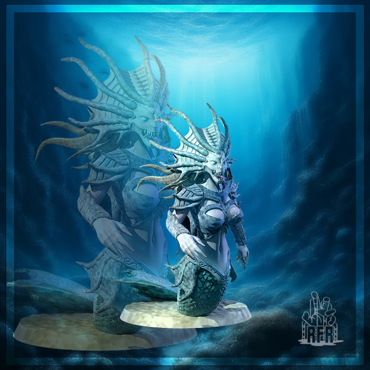 Abyselle, the tide temptress - Tabletop miniature (Pre-Supported) image