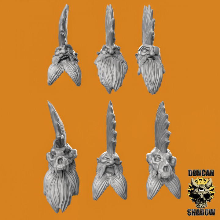 Dwarf Slayer Character Heads (Pre Supported) (S)