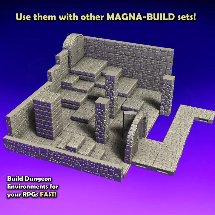 Magna-Build DUNGEON Tiles: Half Tile / Stair Tile image
