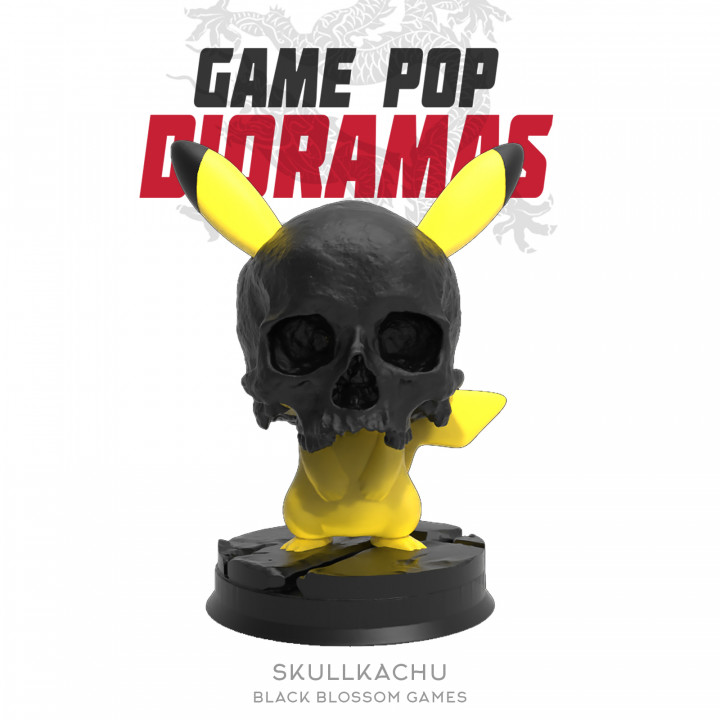 DRMA03 Skullkachu :: Game Pop Dioramas :: Black Blossom Games image