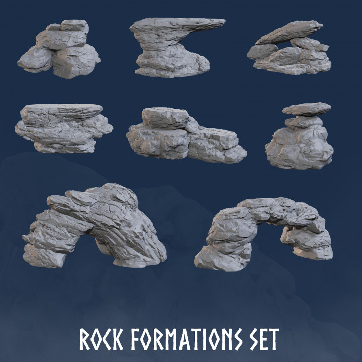 Mountain Set (6 Models Bundle) - Rocks - Mountain - Rock - Blocks - Rock Formations - Mountains - Rock - Boulder - Boulders image
