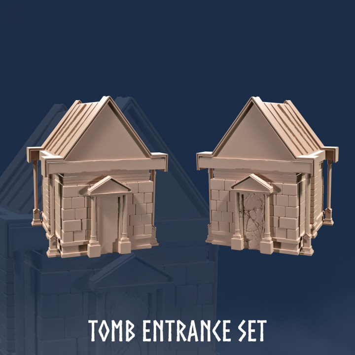 Tomb Entrance Set (2 Models) - Dungeon Entrance -  Tomb - Tombs - Graveyard - Crypt - Cemetery - Entrance - Gate - Building - House - Gothic image
