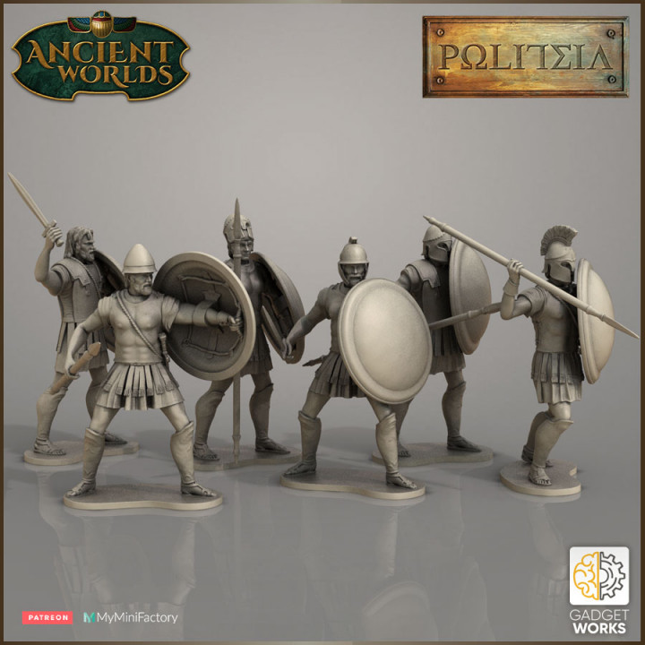 28mm multipart Greek Hoplites (armoured)