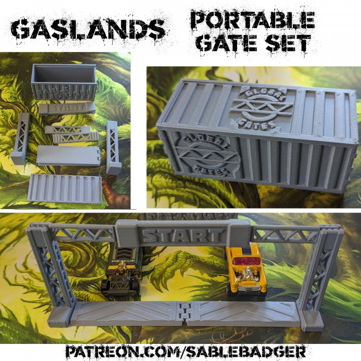 Gaslands - Portable Gate set with Shipping Container Terrain image