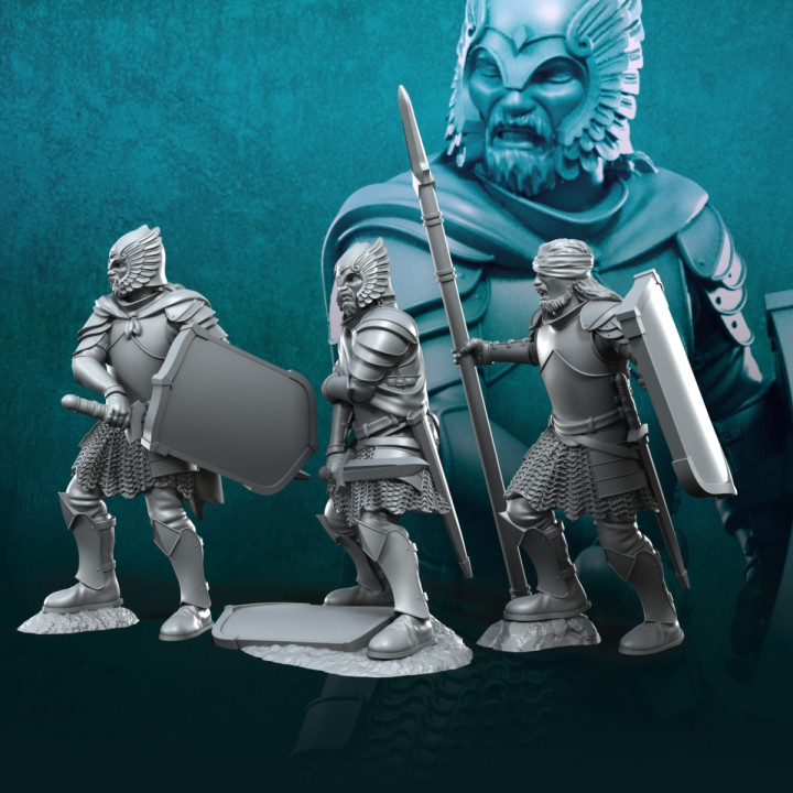 6x Wounded Grey Castle Warriors image