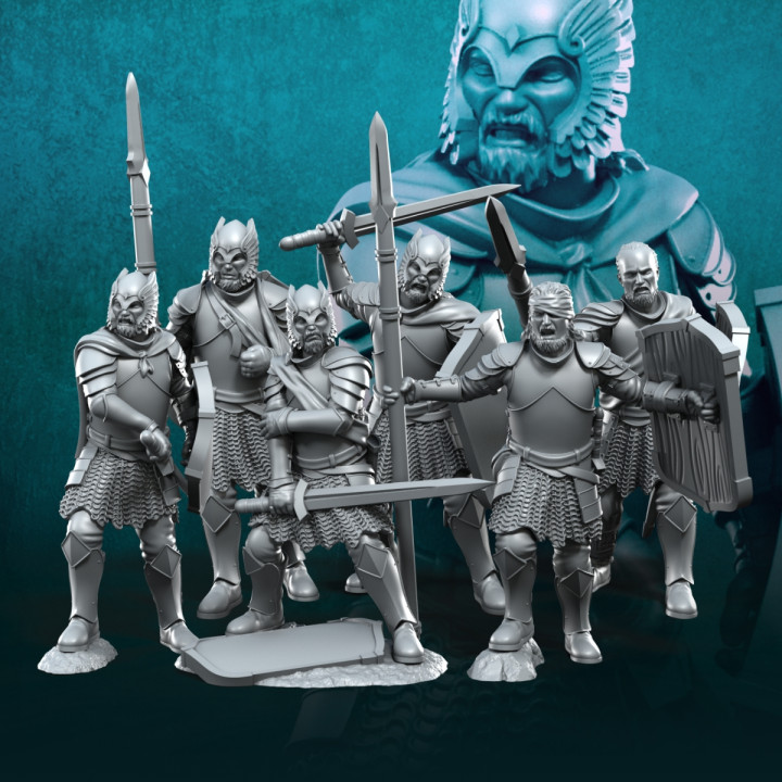 6x Wounded Grey Castle Warriors image