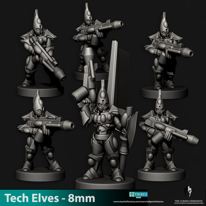 Tech Elves - Scorched Warriors - 8mm