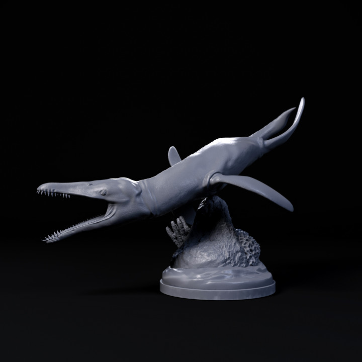 Liopleurodon turning 1-35 scale pre-supported marine reptile image