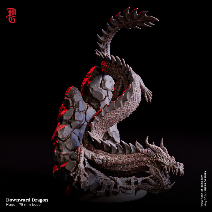 3D Printable Downward Dragon by Flesh of Gods