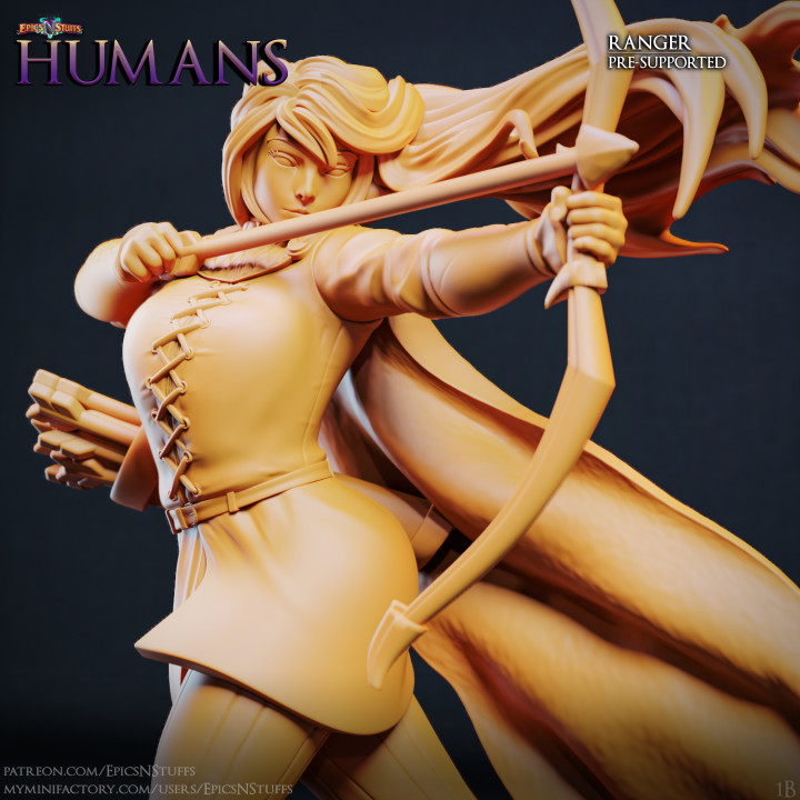 Human Ranger Miniature - Pre-Supported image