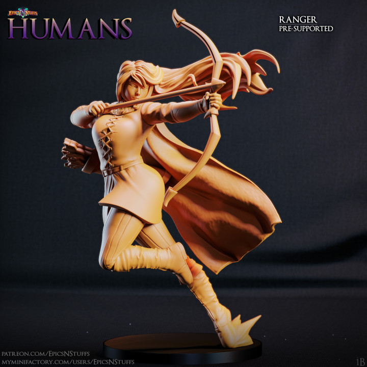 Human Ranger Miniature - Pre-Supported image