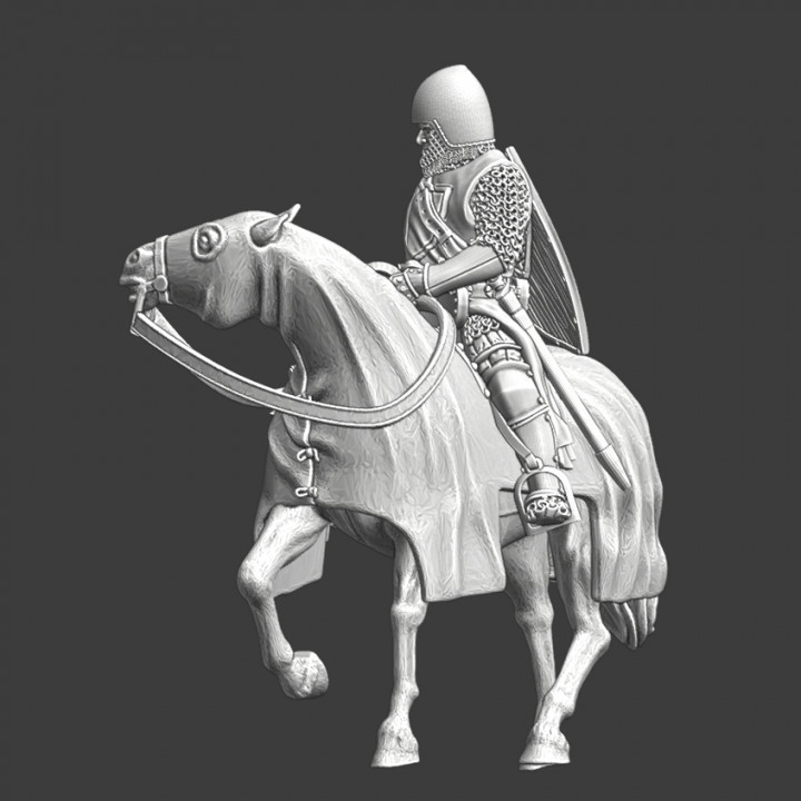 Medieval Man-At-Arms model, mounted with axe image