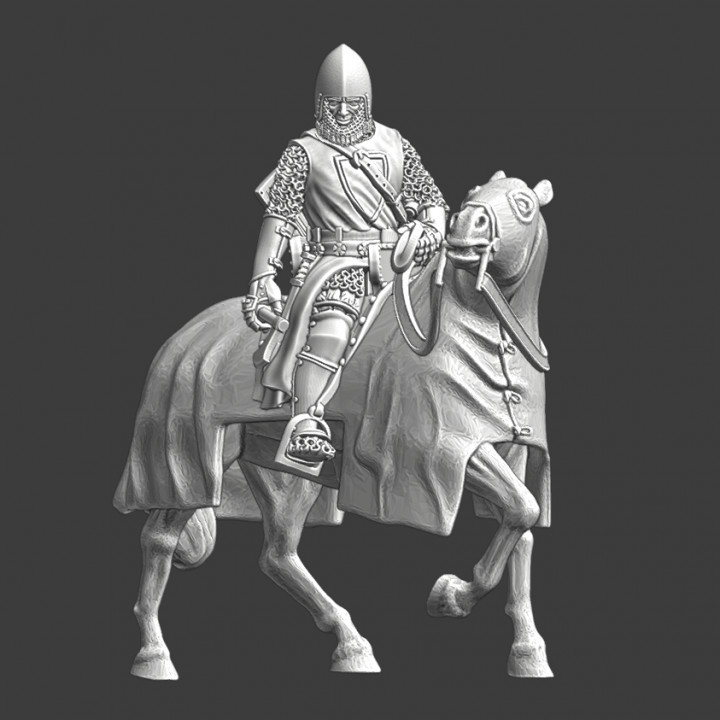 Medieval Man-At-Arms model, mounted with axe image