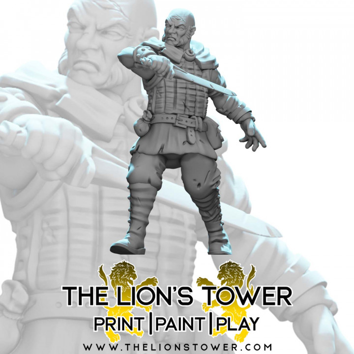 3D Printable Knox, human bandit by The Lion's Tower Adventurers Guild