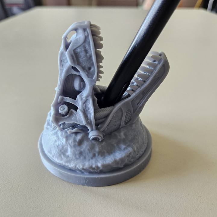 Tyrannosaurus mecha-robot pen holder pre-supported image