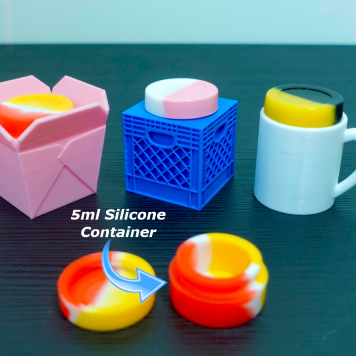 5ml Silicone Container Upgrades (Mini Crate, Takeout Box, Coffee Mug) image