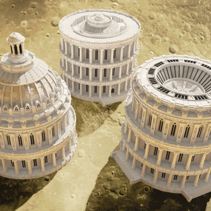 Concretium Capitol Building - for 8-12mm sci-fi wargames image