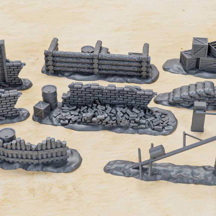Barricades for Bolt action - 9 pcs. (scale 1:56) image