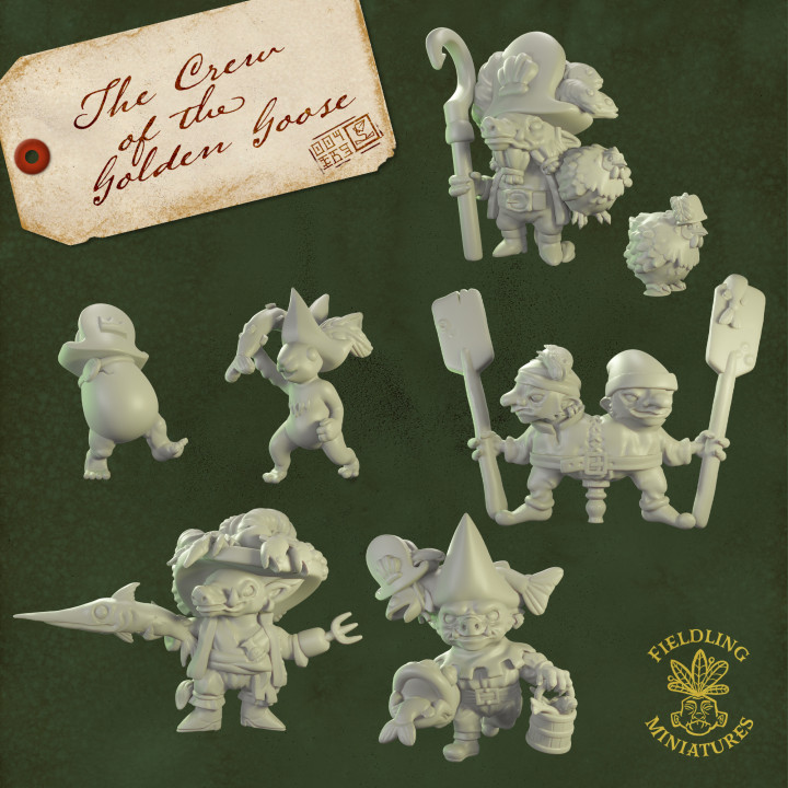 Goblin Pirate Crew - Fey Wild Hobgoblins and their Chickens throwing Fish! image