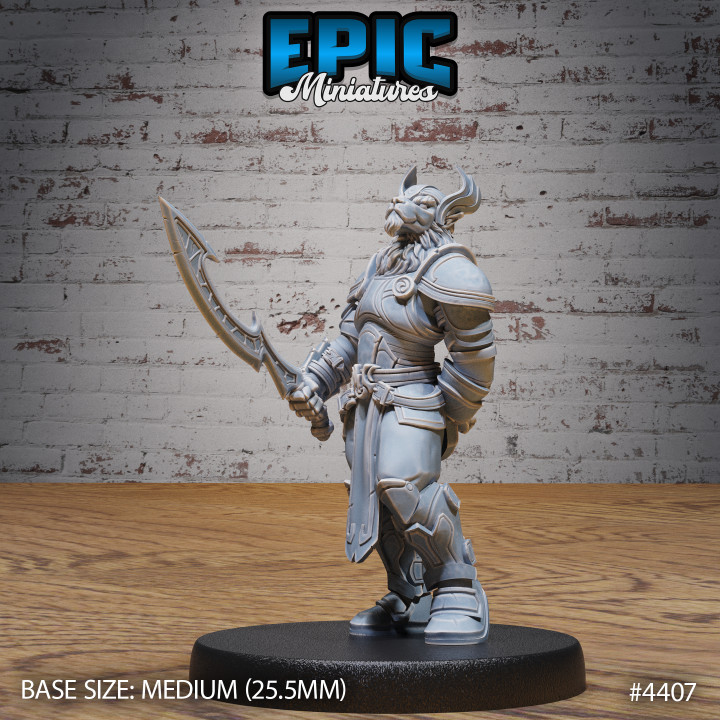 3D Printable Beast Folk Paladin Scimitar / Beastmen Warrior / Humanoid ...