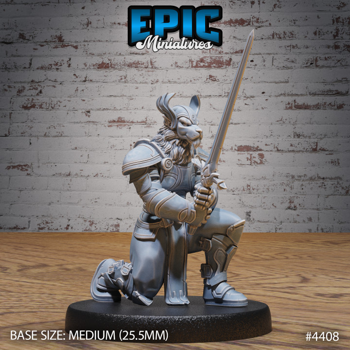 3D Printable Beast Folk Paladin Kneel / Beastmen Warrior / Humanoid ...