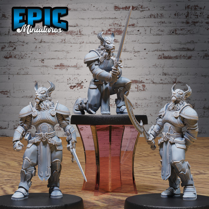 3D Printable Beast Folk Paladin Set / Beastmen Warrior / Humanoid Hero ...