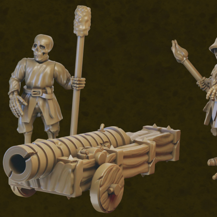 Undead Cannon miniatures (32 mm, modular) image