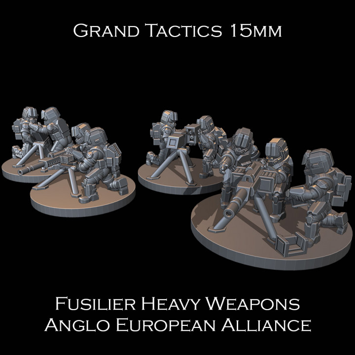 15mm SCI-FI Grand Tactics - Fusilier Heavy Weapons - Presupported image