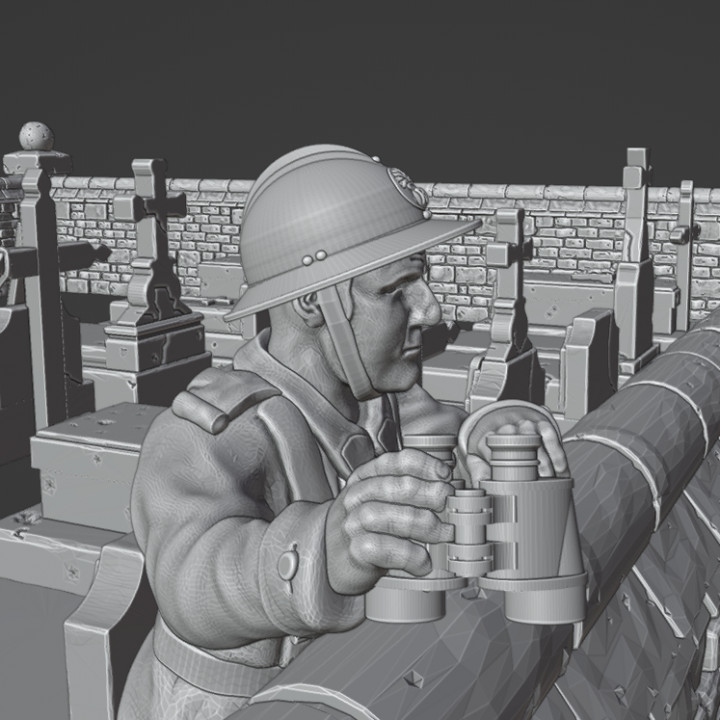 28mm French soldier in outpost (cemetery). image