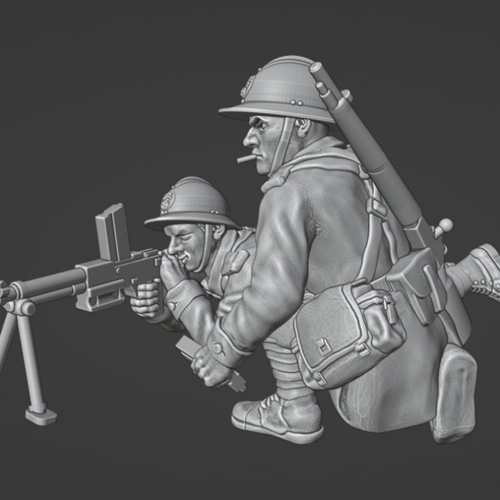 28 mm French LMG Team (laying down) image
