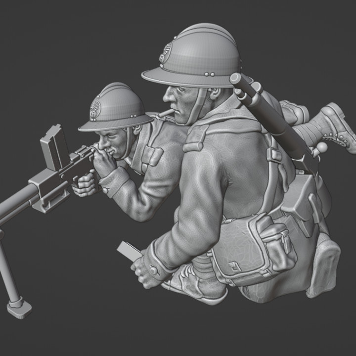28 mm French LMG Team (laying down) image
