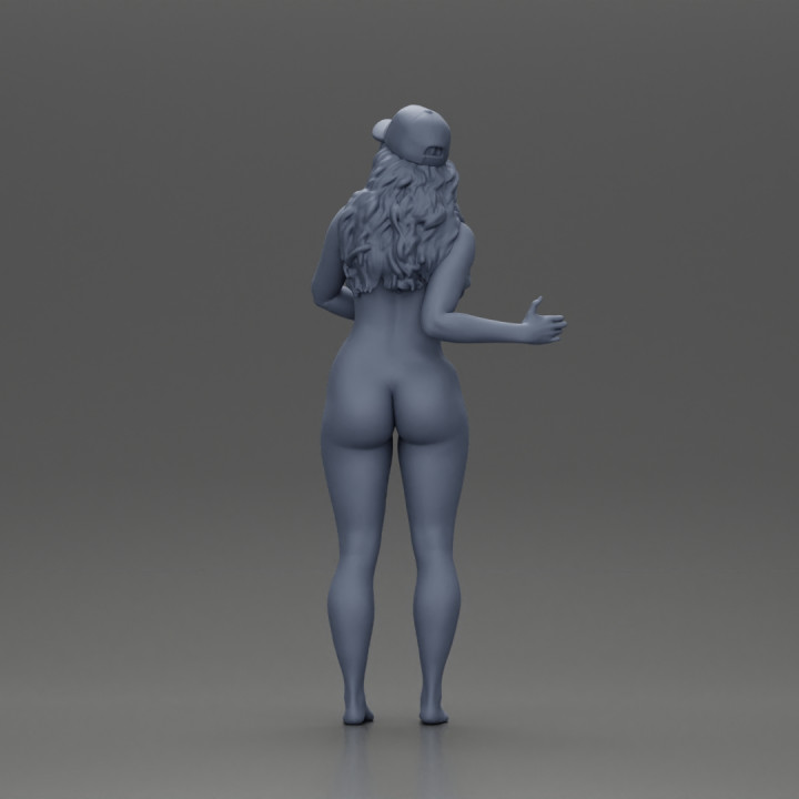 Naked girl standing in cap image
