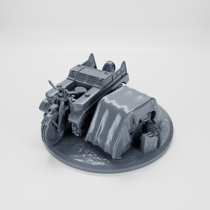 Sd.Kfz.2 Kettenkrad (Germany, WW2) - Objective marker#43 for Bolt Action (diameter 60mm) (scale 1:56) image