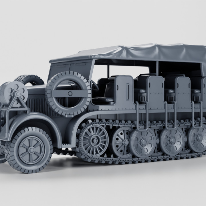 D Printable Half Track Sd Kfz Mittlerer Flak Messtruppkraftwagen Germany Ww By Wargame D