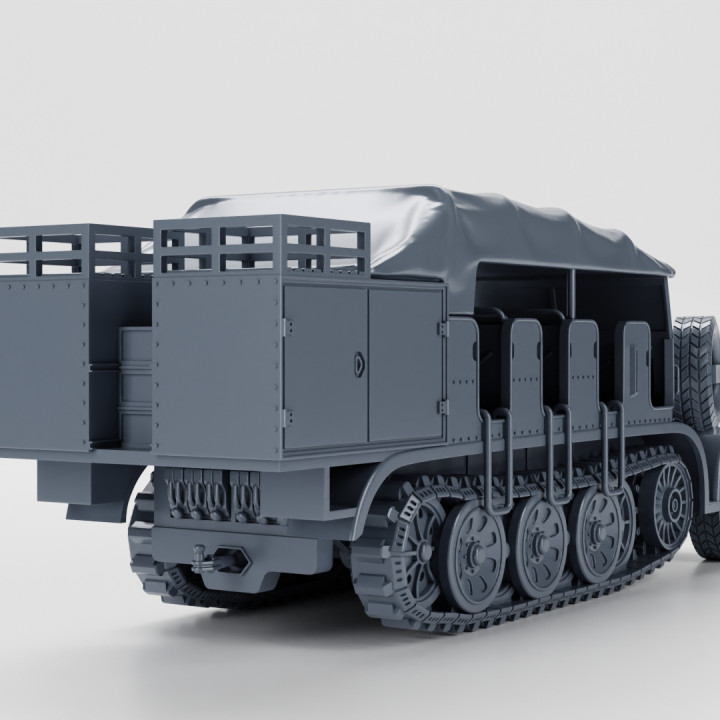 3D Printable Half-track Sd.Kfz 7/6 mittlerer Flak-Messtruppkraftwagen ...