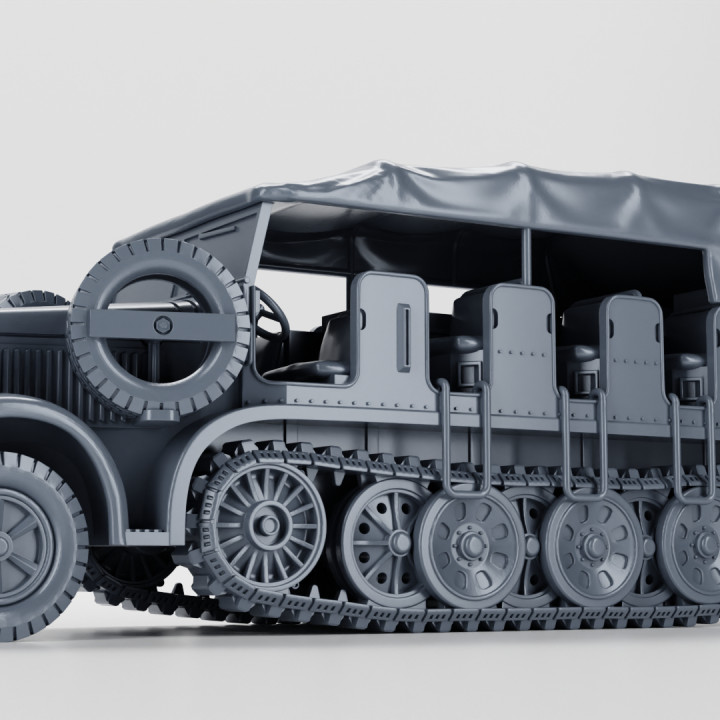 3D Printable Half-track Sd.Kfz 7/6 mittlerer Flak-Messtruppkraftwagen ...