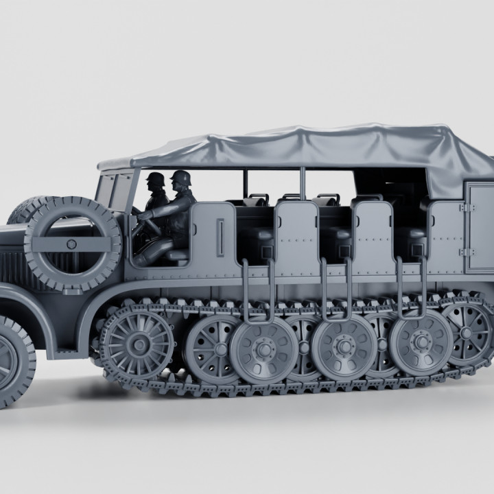 3D Printable Half-track Sd.Kfz 7/6 mittlerer Flak-Messtruppkraftwagen ...