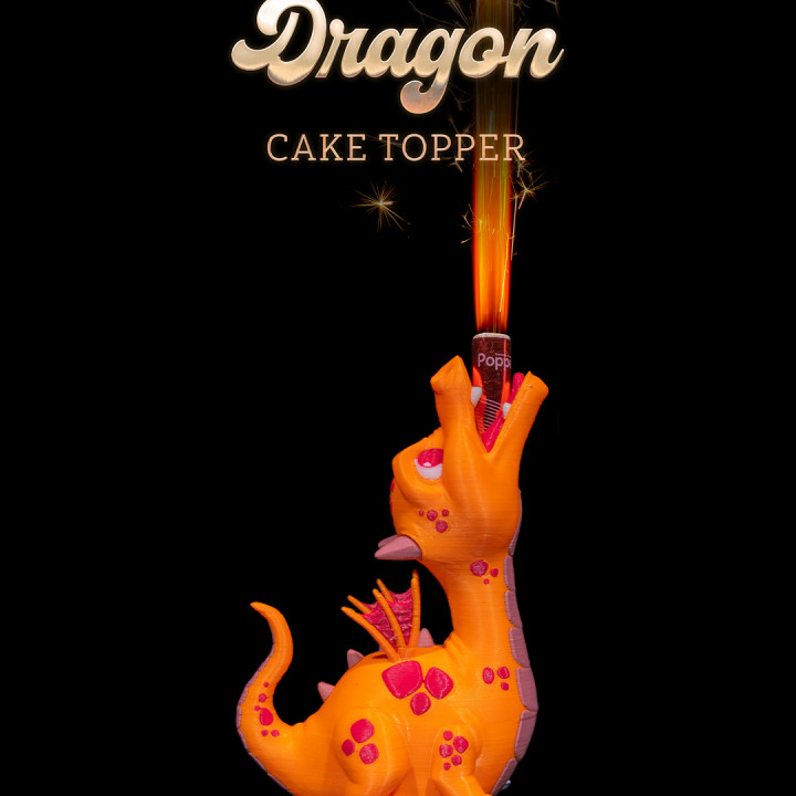 3D Printable Dragon Cake Topper by Stlflix