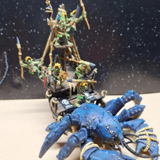 Picture of print of Mounted Coast Goblins on Giant Crab - Highlands Miniatures
