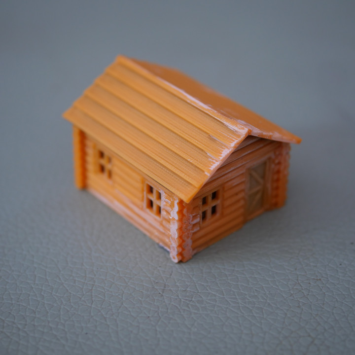 Log Cabin/Hut For N-Scale Model Train Layout image