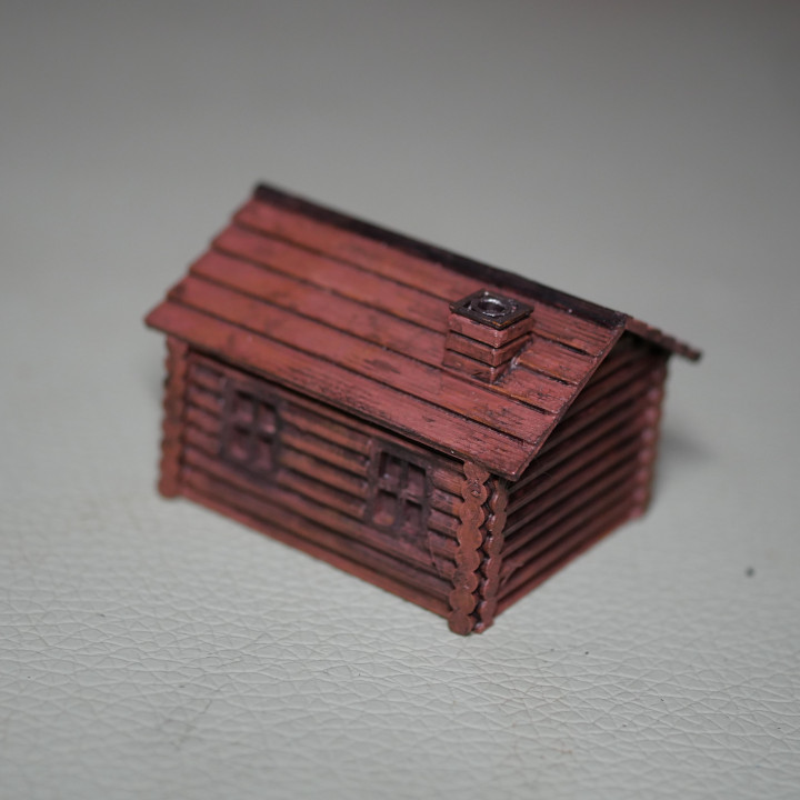 Log Cabin/Hut For N-Scale Model Train Layout image