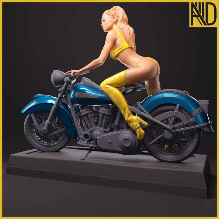 Girl and a motorcycle