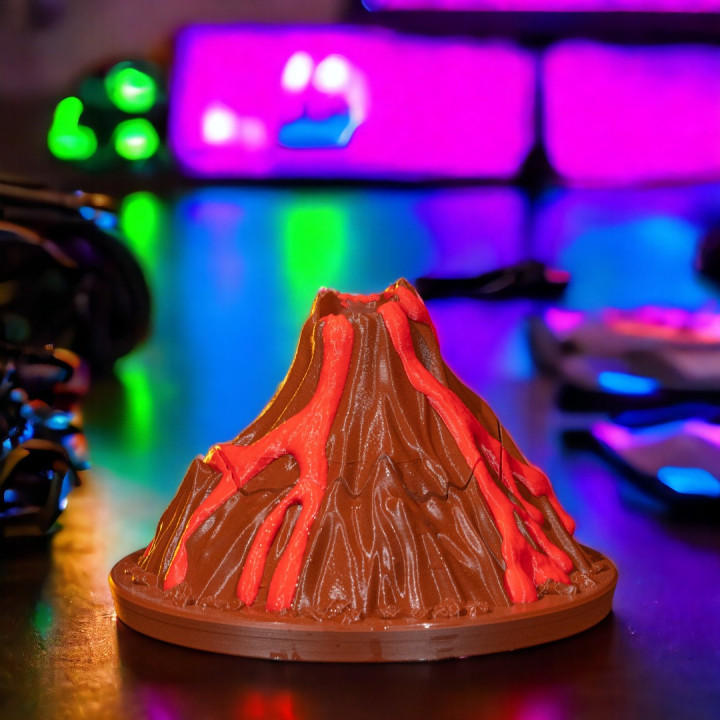 3D Printable Exploding Volcano by Stlflix
