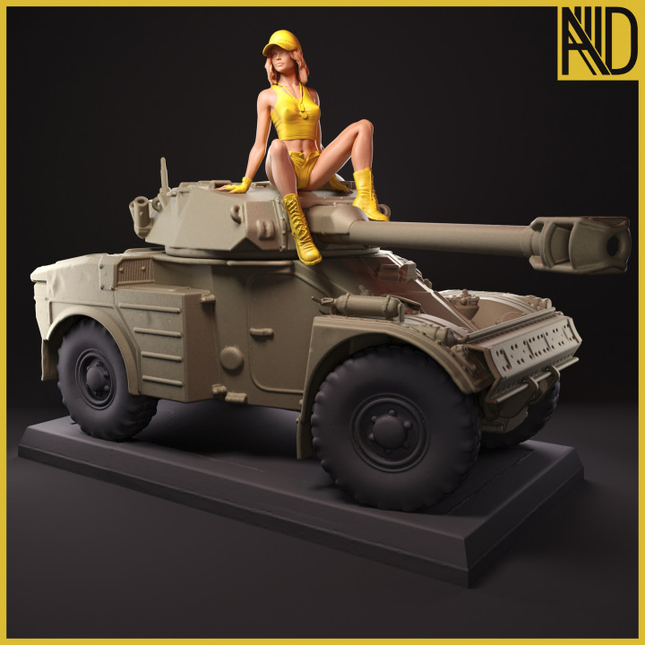 Girl and an AML 90 Panhard