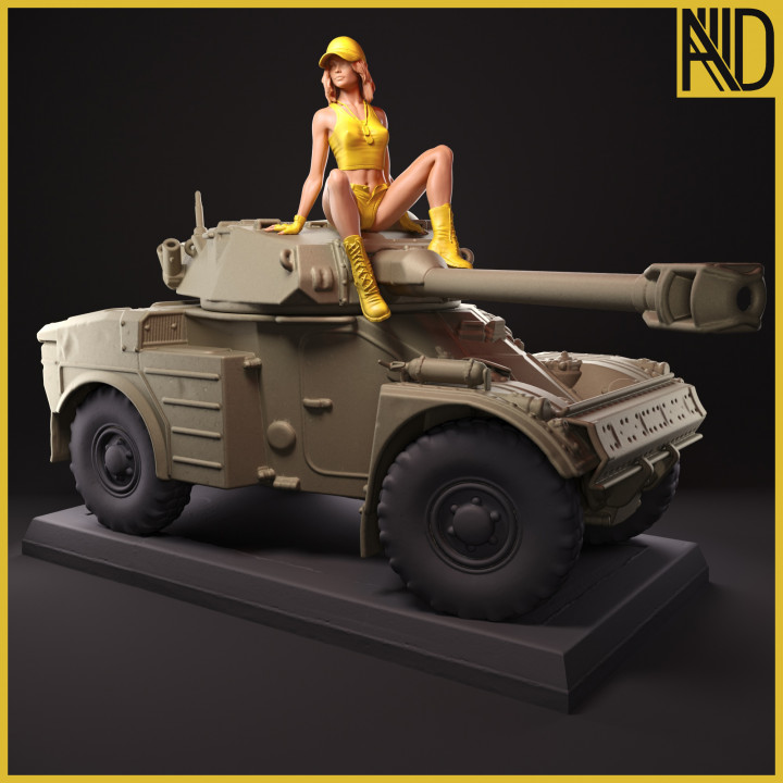 Girl and an AML 90 Panhard image