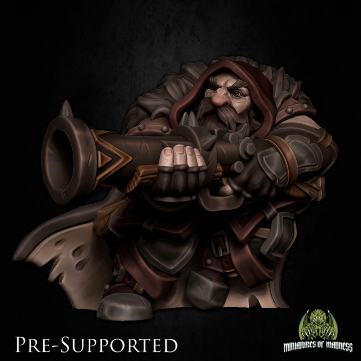 3D Printable Ronhan Darkcoat [PRE-SUPPORTED] Hunter Dwarf Mercenary by ...