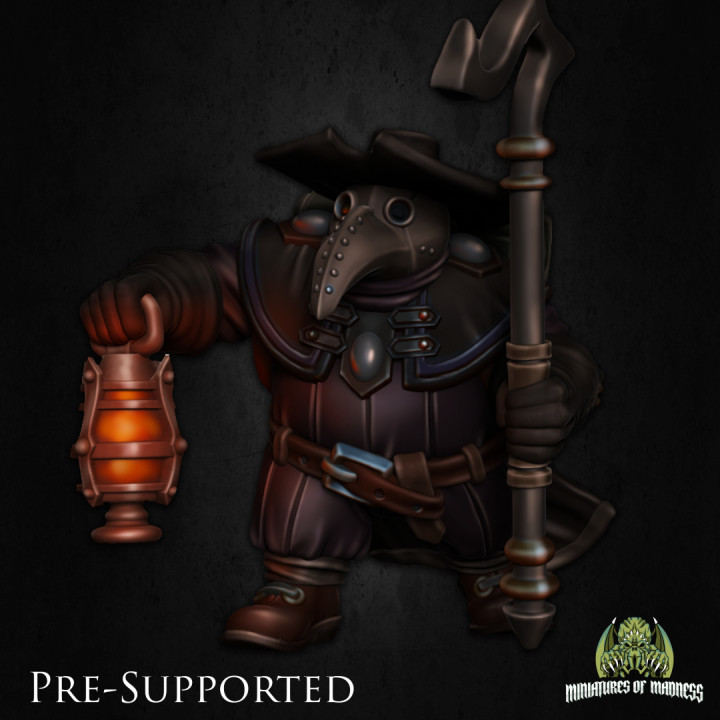 3D Printable Mormor Sourbeard [PRE-SUPPORTED] Dwarf Plague Doctor Medic ...