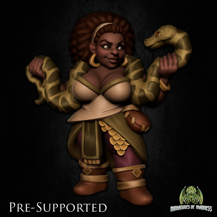 Runwuda Hissingsigh [PRE-SUPPORTED] Female Dwarf Snake Bard