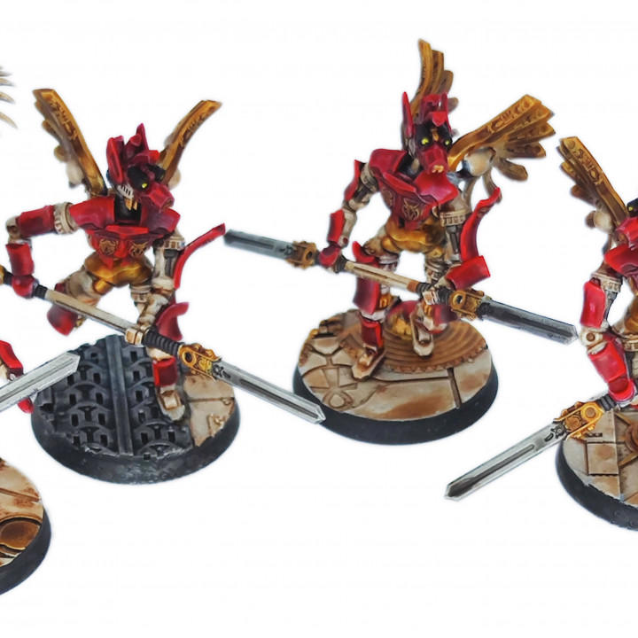 Cinan - Anubis - Akhet - Tjehenet : Assault, Battle Drone, space robot guardians of the Necropolis, modular posable miniatures image